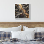Toile Luxury 3D Topography Abstract - Golden Gold River (Insitu(Chambre))