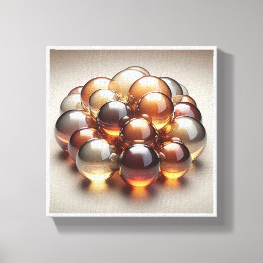 Toile Luxury Amber Glass Spheres - 3D Crystal Abstract W (Recto)