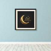Toile Luxury Black & Gold Eid Mubarak Wall Art – Elegant (Insitu (Plancher de Bois))