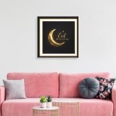 Toile Luxury Black & Gold Eid Mubarak Wall Art – Elegant (Insitu(Salon))