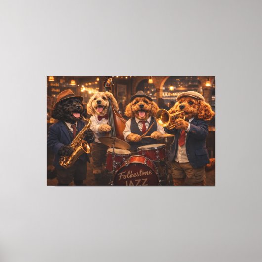 Toile Luxury Cockapoo Jazz Band Wall Art Canvas Print (Recto)