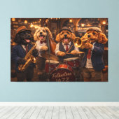 Toile Luxury Cockapoo Jazz Band Wall Art Canvas Print (Insitu (Plancher de Bois))