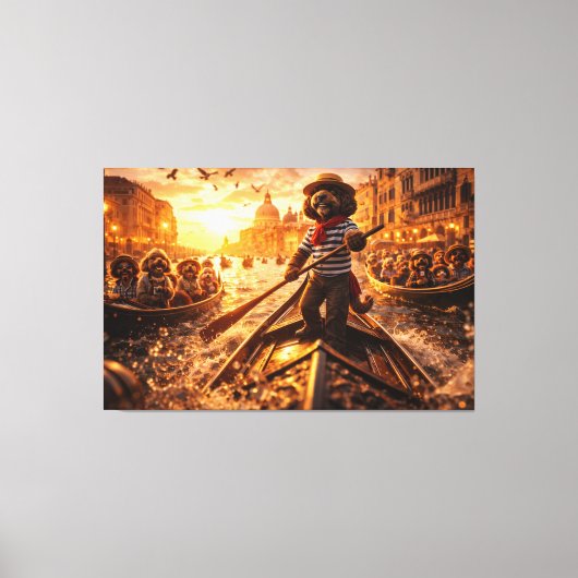 Toile Luxury Cockapoo Venice Gondola Wall Art Canvas (Recto)