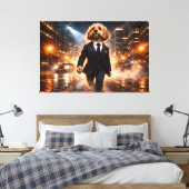 Toile Luxury Cockapoo Wall Art – City Night Modern (Insitu(Chambre))