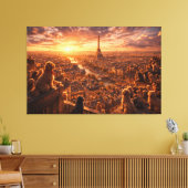 Toile Luxury Cockapoo Wall Art – Paris Sunset Travel Dog (Insitu(Salon))