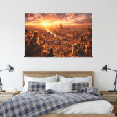 Toile Luxury Cockapoo Wall Art – Paris Sunset Travel Dog (Insitu(Chambre))