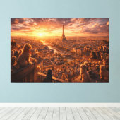 Toile Luxury Cockapoo Wall Art – Paris Sunset Travel Dog (Insitu (Plancher de Bois))