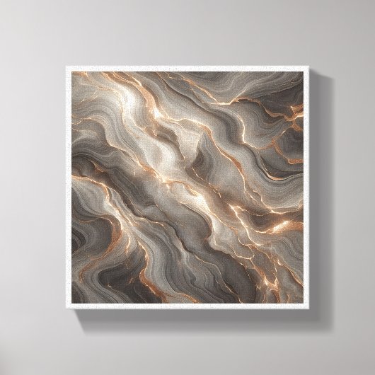 Toile Luxury Glowing Gold Marble Abstract - Radiant Grey (Recto)