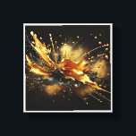 Toile Luxury Gold and Black Liquid Splash - Dynamic High<br><div class="desc">A high-energy abstract composition featuring a dramatic explosion of molten gold and glossy black liquid paint. The design is accented by shimmering gold dust and floating metallic spheres, creating a sense of powerful, frozen motion against a solid black background. Perfect for modern living rooms, creative studios, or as a bold...</div>