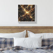 Toile Luxury Golden Cosmic Network - Abstract Galaxy Neu (Insitu(Chambre))