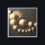 Toile Luxury Golden Orbs Abstract - Elegant Celestial Sp<br><div class="desc">A sophisticated abstract composition featuring textured golden spheres and celestial orbs arranged in a graceful arc. The contrast between the radiant metallic gold and the deep charcoal textured background creates a sense of "modern luxury" and cosmic elegance. Perfect for executive offices, high-end living rooms, or any space seeking a bold,...</div>
