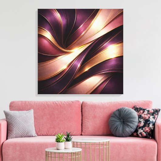 Toile Luxury Plum & Gold Flow Abstract Canvas Art (Insitu(Salon))