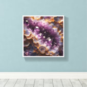 Toile Luxury Purple Amethyst Geode - Gold Edged Crystal (Insitu (Plancher de Bois))