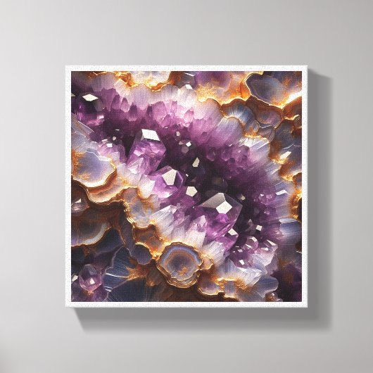 Toile Luxury Purple Amethyst Geode - Gold Edged Crystal (Recto)