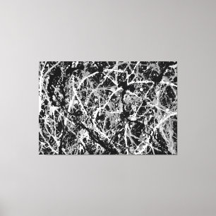 Toile LX NOIR ET BLANC - Peinture d'action -Abstrait-