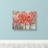 Toile Lycoris Radiata en fleur (Insitu (Plancher de Bois))