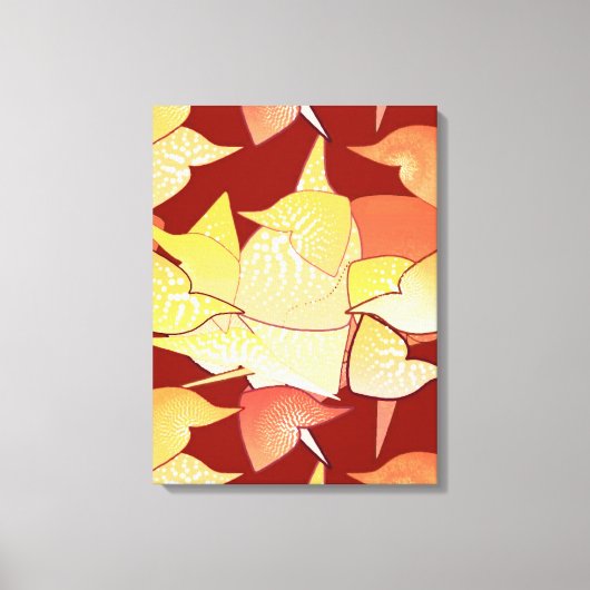 Toile "Lys Aliens" Abstrait - Rouille et or (Recto)