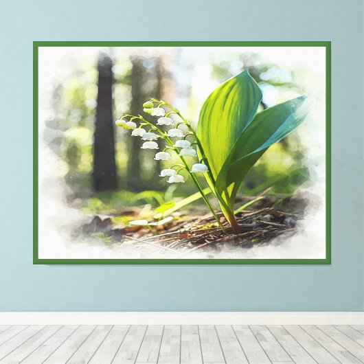 Toile Lys de la vallée Fleur nationale Finlande | (Insitu (Plancher de Bois))