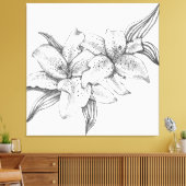 Toile Lys de tigres noirs et blancs (Insitu(Salon))