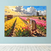 Toile « Lysbeth dans la lumière ambre » - Un paysage née (Insitu (Plancher de Bois))