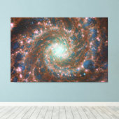 Toile M74 Galaxie spirale | NGC 628 | Hubble & JWST (Insitu (Plancher de Bois))