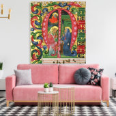 Toile 'M' initial historique représentant l'Annonciation (Insitu(Salon))