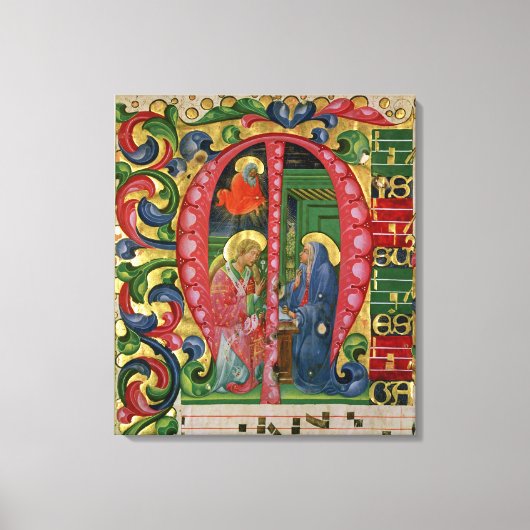 Toile 'M' initial historique représentant l'Annonciation (Recto)