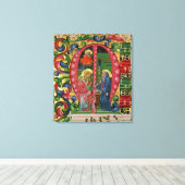 Toile 'M' initial historique représentant l'Annonciation (Insitu (Plancher de Bois))