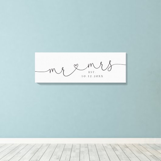 Toile M. Mme Mariage Date Keepsaké (Insitu (Plancher de Bois))