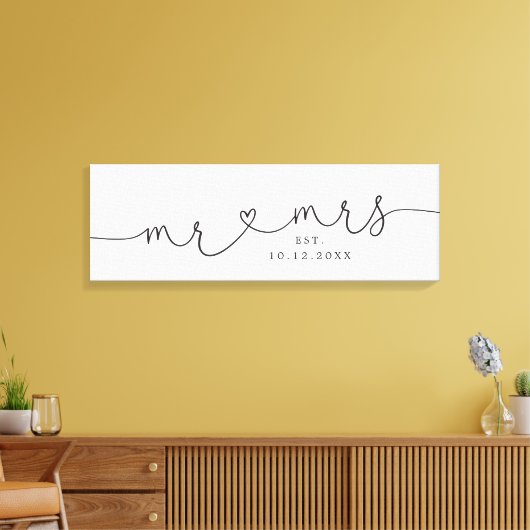Toile M. Mme Mariage Date Keepsaké (Insitu(Salon))