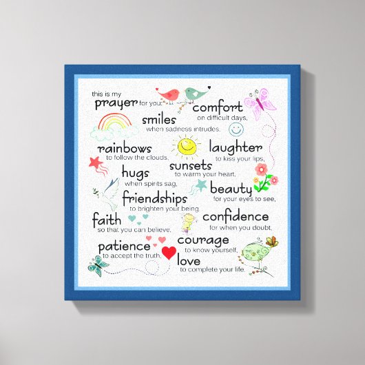 Toile Ma Prière Pour Vous Bénédictions (Recto)