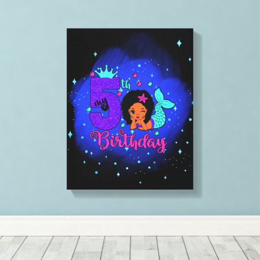 Toile Ma sirène du 5e anniversaire (Insitu (Plancher de Bois))