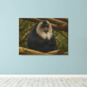 Toile Macaque à queue de lion dans le sanctuaire foresti (Insitu (Plancher de Bois))