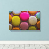 Toile Macarons colorés Dessert Cuit Savoureux (Insitu (Plancher de Bois))