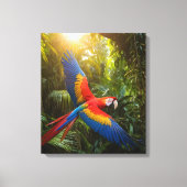 Toile Macaw dans une canopée de la forêt tropicale (Recto)