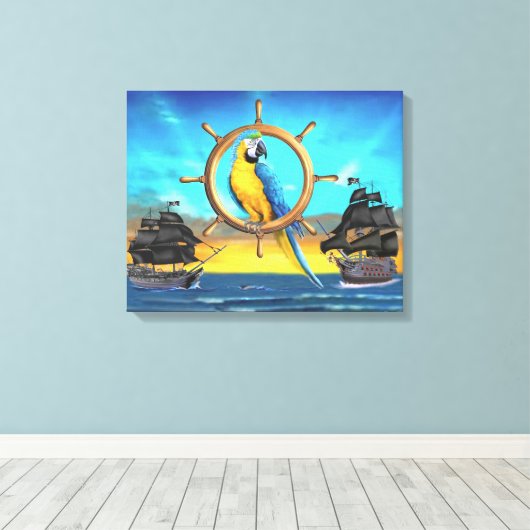 Toile MaCaw Pirate Parrot (Insitu (Plancher de Bois))