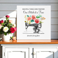 Machine à coudre vintage Citation blanche noire