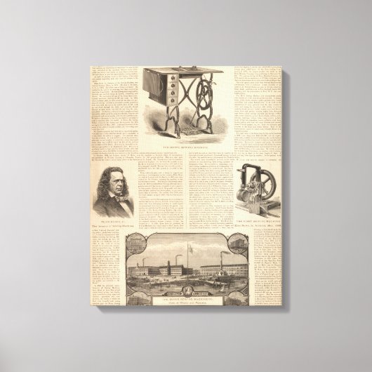 Toile Machines à coudre à chaud avec croquis de l'invent (Recto)