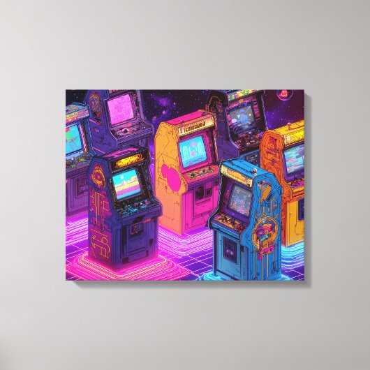 Toile Machines de jeux vidéo rétro (Recto)