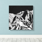 Toile Machu Picchu paysage noir et blanc (Insitu (Plancher de Bois))