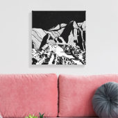 Toile Machu Picchu paysage noir et blanc (Insitu(Salon))