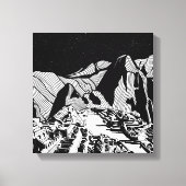 Toile Machu Picchu paysage noir et blanc (Recto)