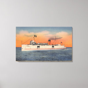 Toile Mackinaw City, MI - Vue de la ville de Cheboygan