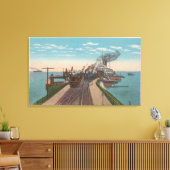 Toile Mackinaw City, MI - Vue des quais de ferries (Insitu(Salon))