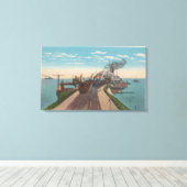 Toile Mackinaw City, MI - Vue des quais de ferries (Insitu (Plancher de Bois))