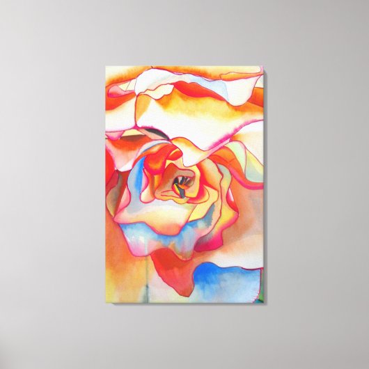 Toile Macro begonia Fred Martin aquarelle (Recto)