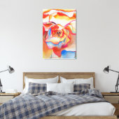 Toile Macro begonia Fred Martin aquarelle (Insitu(Chambre))