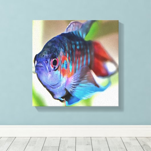 Toile Macropodus Opercularis Aquarium Poisson (Insitu (Plancher de Bois))