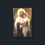 Toile Madonna des Roses par Bouguereau<br><div class="desc">Madonna des Roses (1903) de Bouguereau est une vintage peinture de portraits religieux et réalistes de beaux-arts victoriens. Un portrait religieux de la Vierge et de l'Enfant avec Marie-Madeleine tenant le bébé Jésus-Christ avec des halos d'or et entouré de roses. À propos de l'artiste : William-Adolphe Bouguereau (1825-1905) était un...</div>