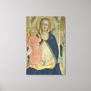 Toile Madonna et l'enfant couronnés avec des saints,